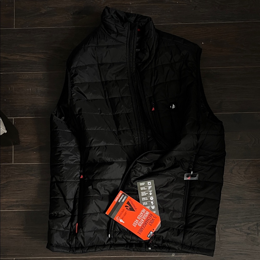 Men's Black Puffer Vest- Insulated Heated Vest